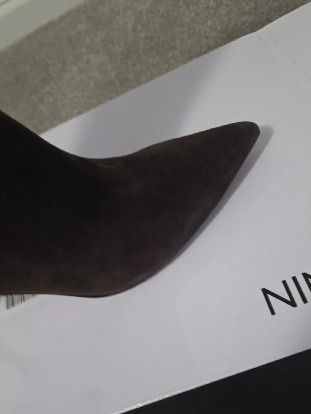Nine West Dark Brown Suede Over-the-Knee Pointed-Toe Boot